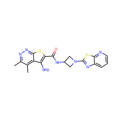 Cc1nnc2sc(C(=O)NC3CN(c4nc5cccnc5s4)C3)c(N)c2c1C ZINC001772656124