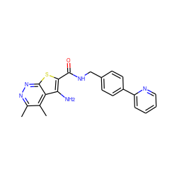 Cc1nnc2sc(C(=O)NCc3ccc(-c4ccccn4)cc3)c(N)c2c1C ZINC001772626502