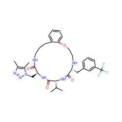 Cc1nnn(C[C@@H]2NC(=O)[C@@H](C(C)C)NC(=O)[C@@H](Cc3cccc(C(F)(F)F)c3)NCCOc3ccccc3CCCNC2=O)c1C ZINC000028823470