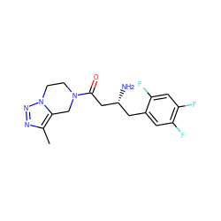 Cc1nnn2c1CN(C(=O)C[C@H](N)Cc1cc(F)c(F)cc1F)CC2 ZINC000066066464