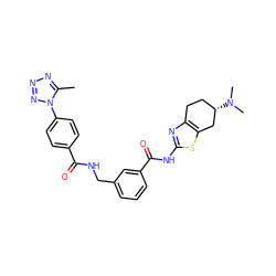 Cc1nnnn1-c1ccc(C(=O)NCc2cccc(C(=O)Nc3nc4c(s3)C[C@@H](N(C)C)CC4)c2)cc1 ZINC000167965423