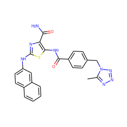 Cc1nnnn1Cc1ccc(C(=O)Nc2sc(Nc3ccc4ccccc4c3)nc2C(N)=O)cc1 ZINC000473179092