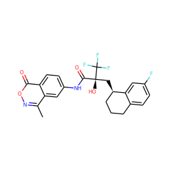 Cc1noc(=O)c2ccc(NC(=O)[C@@](O)(C[C@@H]3CCCc4ccc(F)cc43)C(F)(F)F)cc12 ZINC000101048462