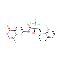 Cc1noc(=O)c2ccc(NC(=O)[C@@](O)(C[C@@H]3CCCc4cccc(F)c43)C(F)(F)F)cc12 ZINC000101409130