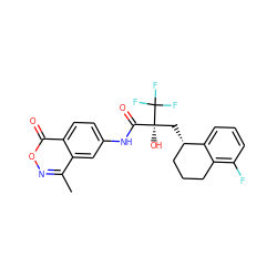 Cc1noc(=O)c2ccc(NC(=O)[C@](O)(C[C@H]3CCCc4c(F)cccc43)C(F)(F)F)cc12 ZINC000003986256