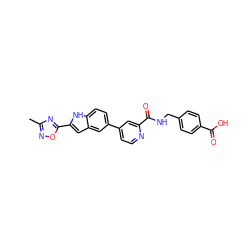 Cc1noc(-c2cc3cc(-c4ccnc(C(=O)NCc5ccc(C(=O)O)cc5)c4)ccc3[nH]2)n1 ZINC000068205668