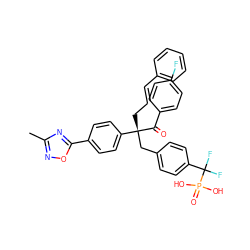 Cc1noc(-c2ccc([C@@](C/C=C/c3ccccc3)(Cc3ccc(C(F)(F)P(=O)(O)O)cc3)C(=O)c3ccc(F)cc3)cc2)n1 ZINC000096210476