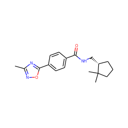 Cc1noc(-c2ccc(C(=O)NC[C@@H]3CCCC3(C)C)cc2)n1 ZINC000013864688