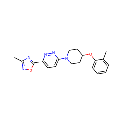 Cc1noc(-c2ccc(N3CCC(Oc4ccccc4C)CC3)nn2)n1 ZINC000028655428