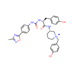 Cc1noc(-c2ccc(NC(=O)N[C@@H](Cc3ccc(O)cc3)C(=O)N[C@H]3CCC[N@@+](C)(Cc4ccc(O)cc4)C3)cc2)n1 ZINC000254100332