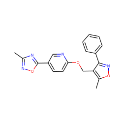 Cc1noc(-c2ccc(OCc3c(-c4ccccc4)noc3C)nc2)n1 ZINC000141352092