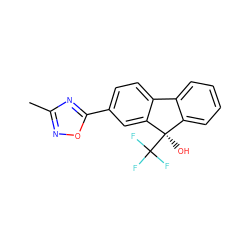 Cc1noc(-c2ccc3c(c2)[C@](O)(C(F)(F)F)c2ccccc2-3)n1 ZINC000144769817