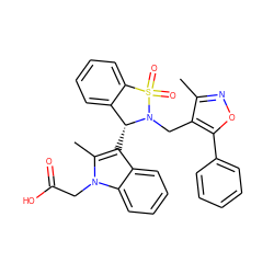 Cc1noc(-c2ccccc2)c1CN1[C@H](c2c(C)n(CC(=O)O)c3ccccc23)c2ccccc2S1(=O)=O ZINC000049793491