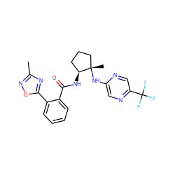 Cc1noc(-c2ccccc2C(=O)N[C@H]2CCC[C@]2(C)Nc2cnc(C(F)(F)F)cn2)n1 ZINC001772629381