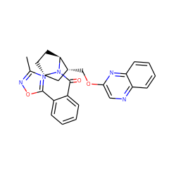 Cc1noc(-c2ccccc2C(=O)N2[C@H]3CC[C@H]2[C@H](COc2cnc4ccccc4n2)C3)n1 ZINC000226058551