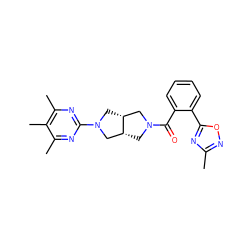 Cc1noc(-c2ccccc2C(=O)N2C[C@@H]3CN(c4nc(C)c(C)c(C)n4)C[C@@H]3C2)n1 ZINC000116822939