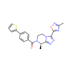 Cc1noc(-c2nnc3n2CCN(C(=O)c2ccc(-c4cccs4)cc2)[C@@H]3C)n1 ZINC000205332557