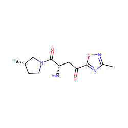 Cc1noc(C(=O)C[C@H](N)C(=O)N2CC[C@H](F)C2)n1 ZINC000045496979