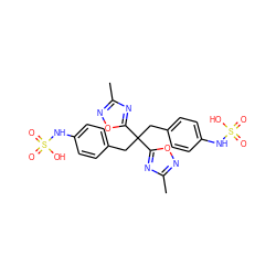 Cc1noc(C(Cc2ccc(NS(=O)(=O)O)cc2)(Cc2ccc(NS(=O)(=O)O)cc2)c2nc(C)no2)n1 ZINC000036179211