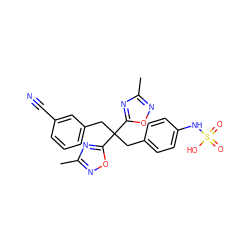 Cc1noc(C(Cc2ccc(NS(=O)(=O)O)cc2)(Cc2cccc(C#N)c2)c2nc(C)no2)n1 ZINC000036179214