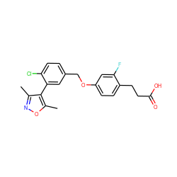 Cc1noc(C)c1-c1cc(COc2ccc(CCC(=O)O)c(F)c2)ccc1Cl ZINC000653851961