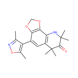 Cc1noc(C)c1-c1cc2c(c3c1OCO3)NC(C)(C)C(=O)C2(C)C ZINC000142098290