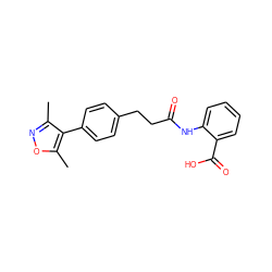 Cc1noc(C)c1-c1ccc(CCC(=O)Nc2ccccc2C(=O)O)cc1 ZINC000028863436