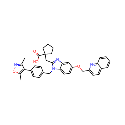 Cc1noc(C)c1-c1ccc(Cn2c(CC3(C(=O)O)CCCC3)nc3cc(OCc4ccc5ccccc5n4)ccc32)cc1 ZINC000219261274