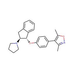 Cc1noc(C)c1-c1ccc(O[C@H]2c3ccccc3C[C@@H]2N2CCCC2)cc1 ZINC000118257082