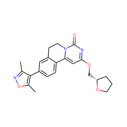 Cc1noc(C)c1-c1ccc2c(c1)CCn1c-2cc(OC[C@@H]2CCCO2)nc1=O ZINC000219828289