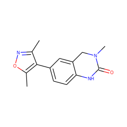 Cc1noc(C)c1-c1ccc2c(c1)CN(C)C(=O)N2 ZINC000032547730