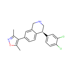 Cc1noc(C)c1-c1ccc2c(c1)CNC[C@H]2c1ccc(Cl)c(Cl)c1 ZINC000114515099