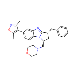 Cc1noc(C)c1-c1ccc2c(c1)nc1n2[C@H](CN2CCOCC2)C[C@H]1Cc1ccccc1 ZINC001772601144