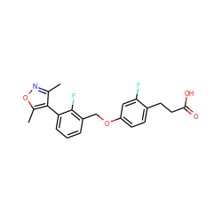 Cc1noc(C)c1-c1cccc(COc2ccc(CCC(=O)O)c(F)c2)c1F ZINC000653842881