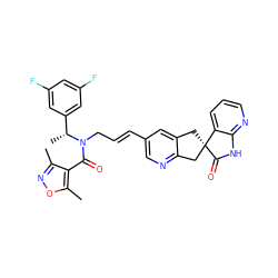 Cc1noc(C)c1C(=O)N(C/C=C/c1cnc2c(c1)C[C@@]1(C2)C(=O)Nc2ncccc21)[C@H](C)c1cc(F)cc(F)c1 ZINC000096174426