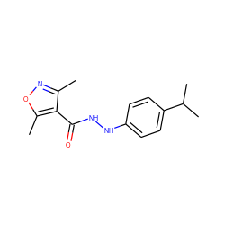 Cc1noc(C)c1C(=O)NNc1ccc(C(C)C)cc1 ZINC000000147720