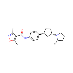 Cc1noc(C)c1C(=O)Nc1ccc([C@H]2CC[C@H](N3CCC[C@@H]3C)C2)cc1 ZINC000072318333