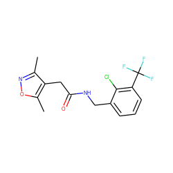 Cc1noc(C)c1CC(=O)NCc1cccc(C(F)(F)F)c1Cl ZINC000058608567