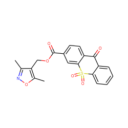 Cc1noc(C)c1COC(=O)c1ccc2c(c1)S(=O)(=O)c1ccccc1C2=O ZINC000002660556