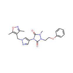 Cc1noc(C)c1Cn1cc(-n2c(=O)n(C)n(CCOc3ccccc3)c2=O)cn1 ZINC000115731330