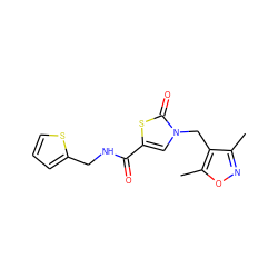 Cc1noc(C)c1Cn1cc(C(=O)NCc2cccs2)sc1=O ZINC000115730965