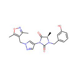 Cc1noc(C)c1Cn1cc(N2C(=O)[C@@H](C)N(Cc3cccc(O)c3)C2=O)cn1 ZINC000115731453