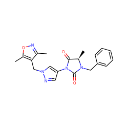 Cc1noc(C)c1Cn1cc(N2C(=O)[C@@H](C)N(Cc3ccccc3)C2=O)cn1 ZINC000115731516