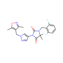 Cc1noc(C)c1Cn1cc(N2C(=O)N(Cc3c(F)cccc3F)C(C)(C)C2=O)cn1 ZINC000116675556