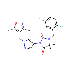 Cc1noc(C)c1Cn1cc(N2C(=O)N(Cc3cc(F)ccc3F)C(C)(C)C2=O)cn1 ZINC000116675563