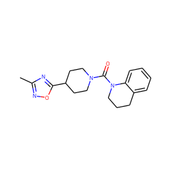 Cc1noc(C2CCN(C(=O)N3CCCc4ccccc43)CC2)n1 ZINC000071317830