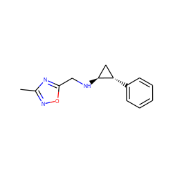 Cc1noc(CN[C@H]2C[C@@H]2c2ccccc2)n1 ZINC000113362572