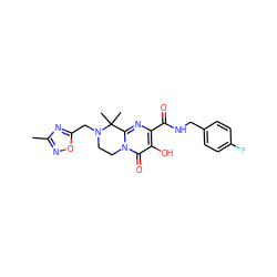 Cc1noc(CN2CCn3c(nc(C(=O)NCc4ccc(F)cc4)c(O)c3=O)C2(C)C)n1 ZINC000036520159