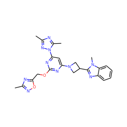 Cc1noc(COc2nc(N3CC(c4nc5ccccc5n4C)C3)cc(-n3nc(C)nc3C)n2)n1 ZINC000141615066