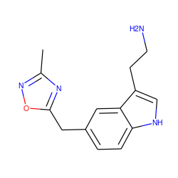 Cc1noc(Cc2ccc3[nH]cc(CCN)c3c2)n1 ZINC000000014694